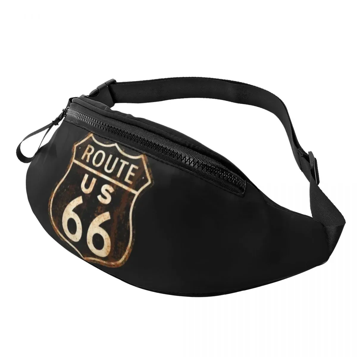 

Personalized US Route 66 Fanny Pack for Women Men Fashion California Sign Crossbody Waist Bag Travel Hiking Phone Money Pouch