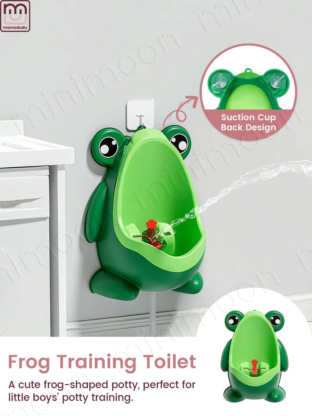 Cute Frog Potty Training Urinal for Boys, Toilet Trainer with Fun Target for Standing Pee Practice