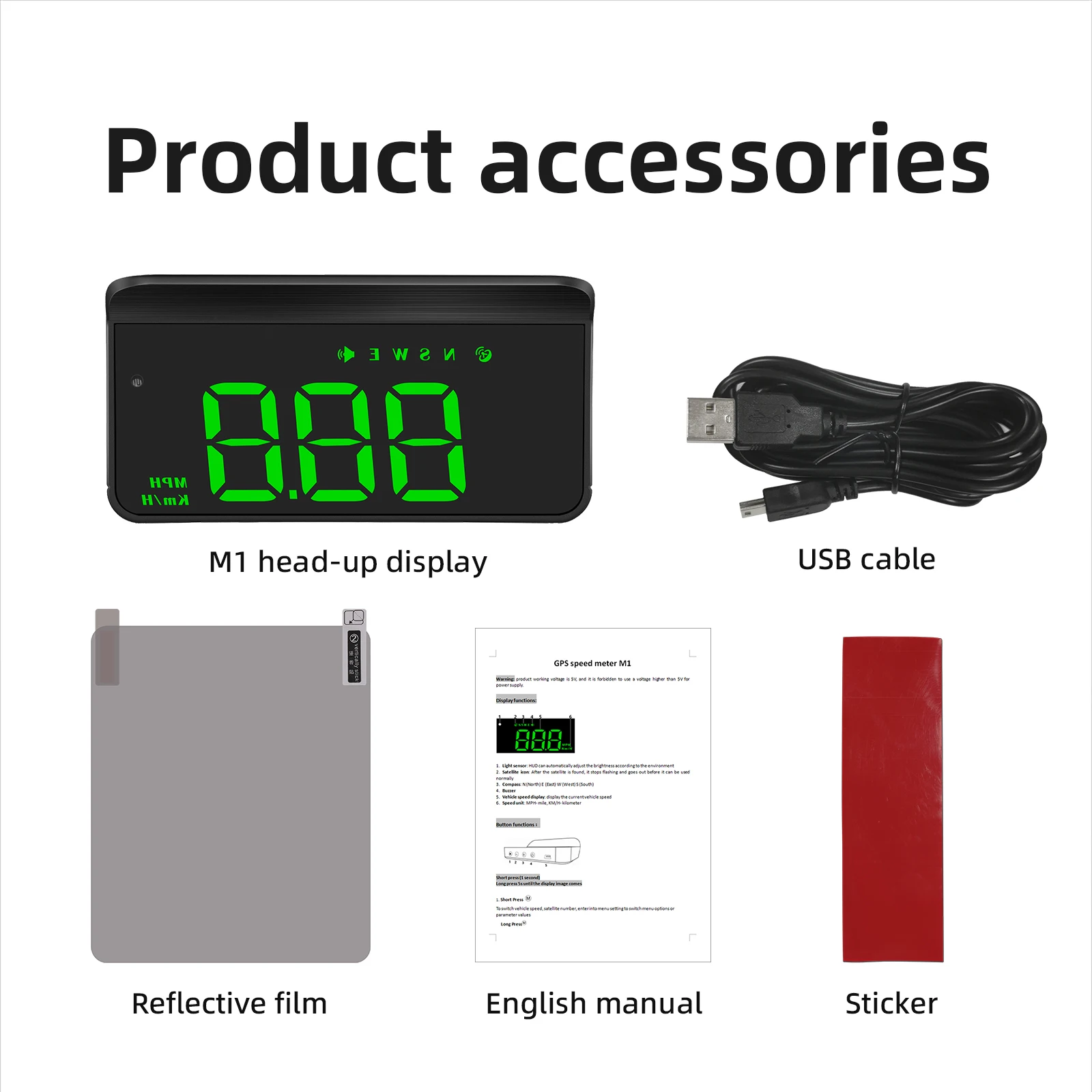 HUD GPS Car Head-Up Display Windshield Projector Digital Speedometer & Monitor