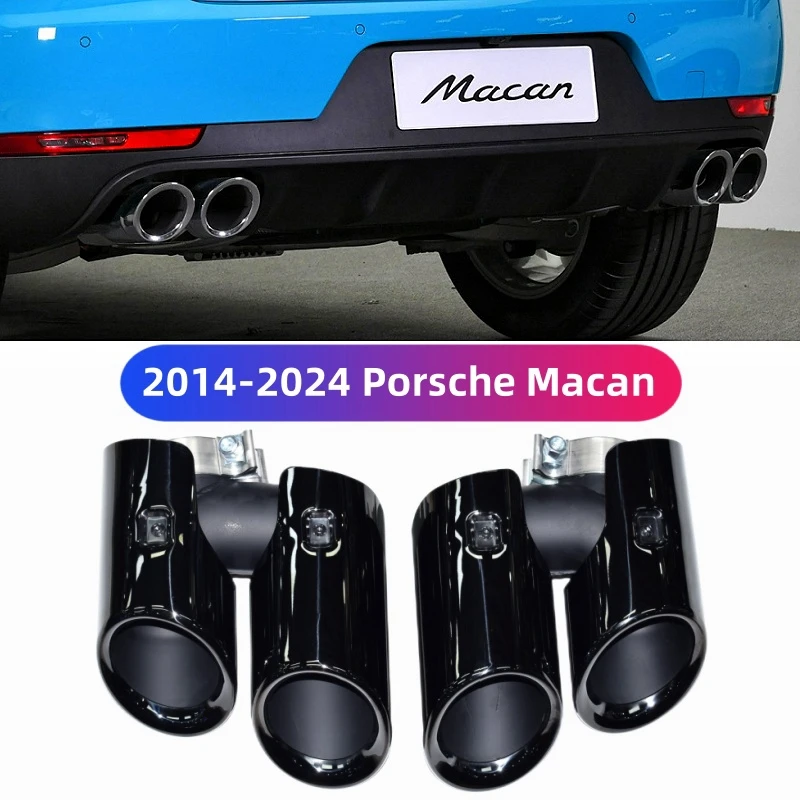 Exhaust Muffler Tip Exhaust Pipe Muffler 2014-Porsche macan exhaust pipe modification GTS quad sports tailpipe black tip muffler exhaust head