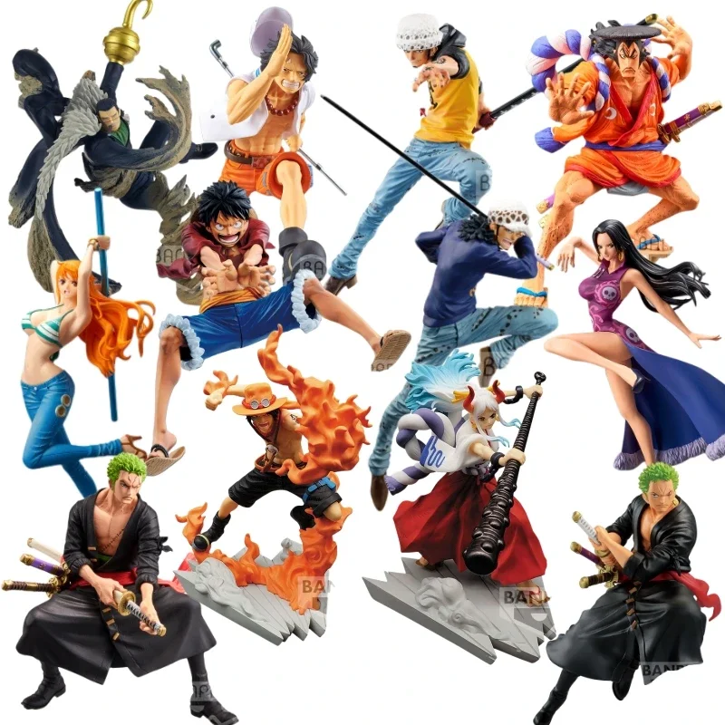 

Genuine Bandai BANPRESTO ONE PIECE Luffy Nami ZORO Sanji Ace Roger Figure Model Toys Gifts