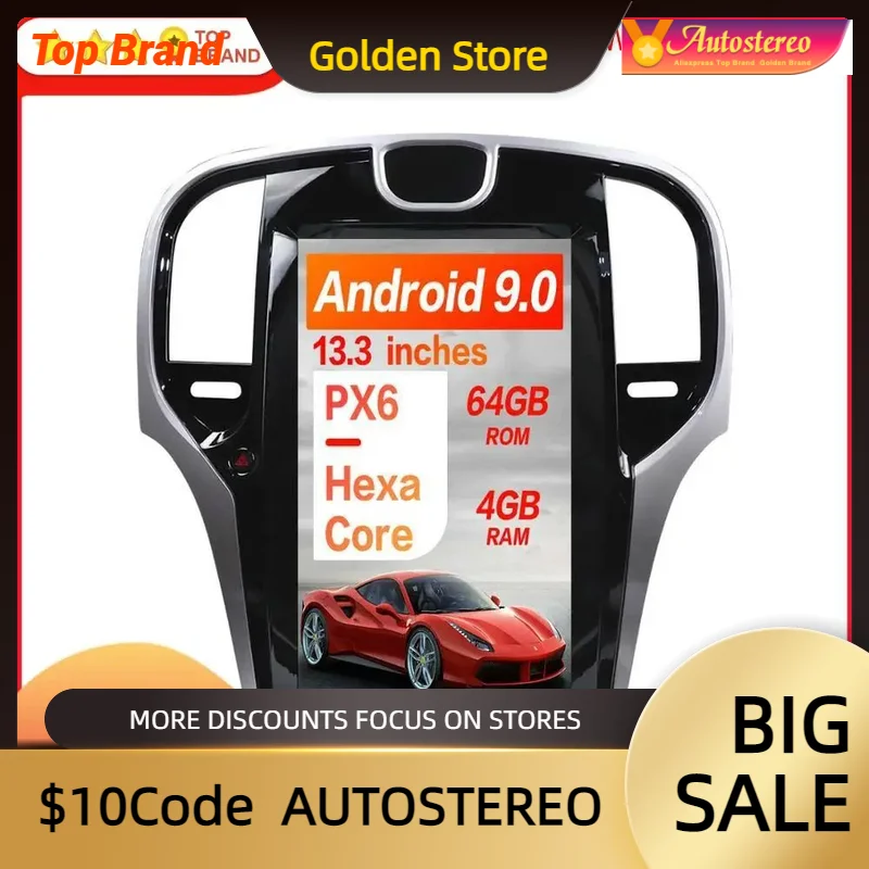 

GPS-навигатор для Chrysler 300C 2013 +, Android 9, 64, 4G