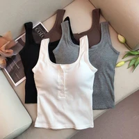 Haut court femmes Sexy hauts sans manche mode femme sous-vêtements dame Camisole fille basique T-shirt gilet Lingerie soutiens-gorge bustiers chaud 1