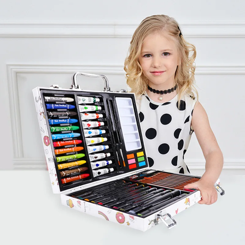 

53PCS Paintbrush Crayon Art Painting Set Children's School Supplies Watercolor Pen Professional drawing kit Gift Set for Kids