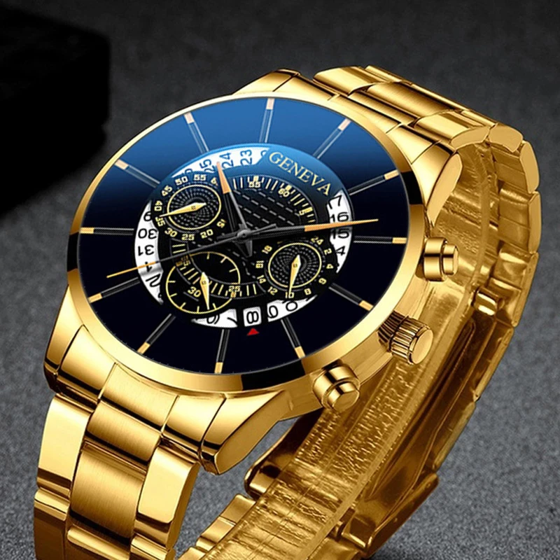 2022 Fashion Mens Watches Male Sports Clock Luxury Man Casual Stainless Steel Quartz Wrist Watch Business Calendar Date Watch