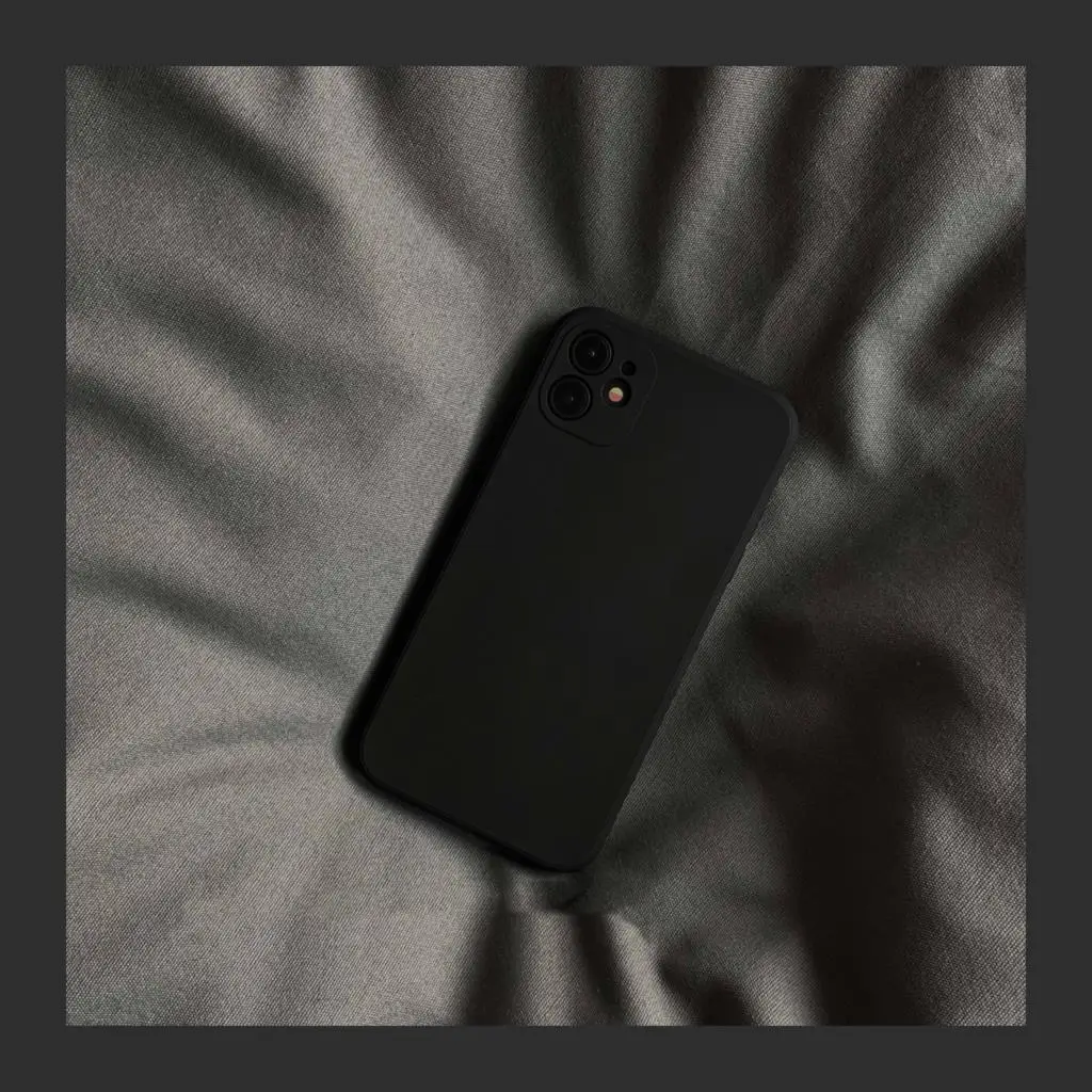 Sleek Black Silicone Phone Case with Camera Protection - Soft, Durable Back Cover