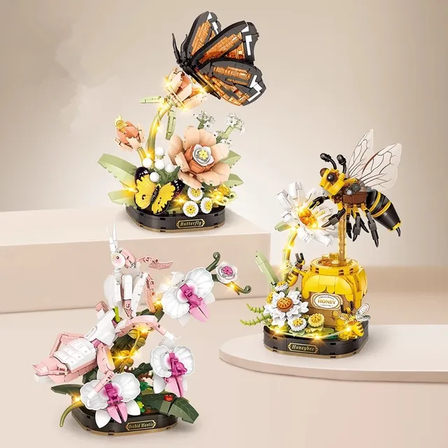 Tiger butter fly blocks DIY Home decoration Model Building Blocks toys Assembly Toy Christmas Gift for Children Adult 4117 4
