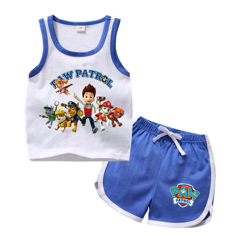 Summer Children Boy Girl PAW Patrol Clothing Sets Child T Shirts +Short Pants 2pcs Baby Girls Hello Kitty T-Shirts Shorts Set designer clothing sets