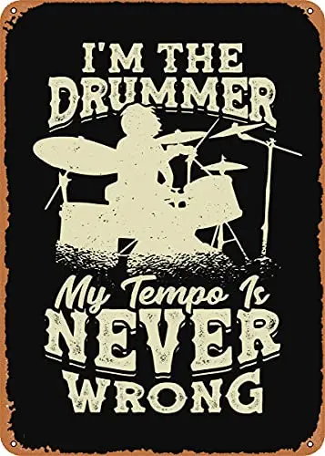 Percussionist Drummer Vintage Look Metal Sign Patent Art Prints Retro Gift 8x12 Inch
