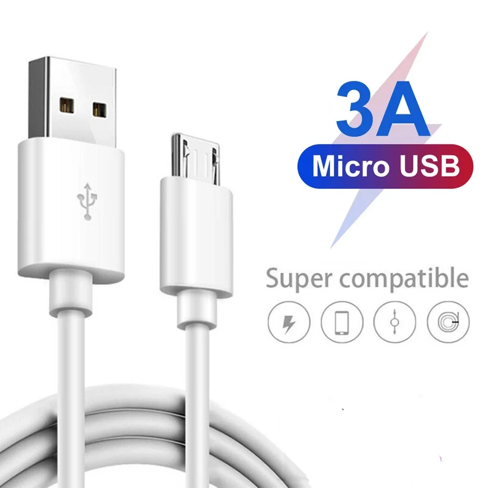 마이크로 USB 케이블 3A 고속 충전 와이어, 휴대폰 라인 USB 어댑터 케이블 코드, 삼성 샤오미 안드로이드 마우스 PS4 게임패드 데이터 