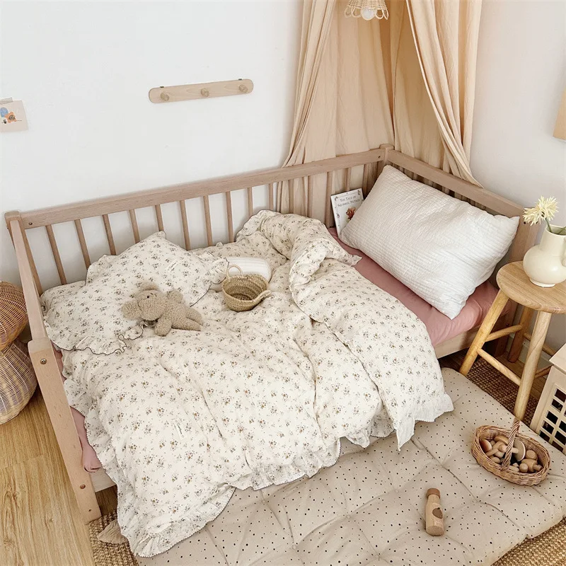 Cotton Muslin Duvet Cover Set Twin Size with Pillow Covers