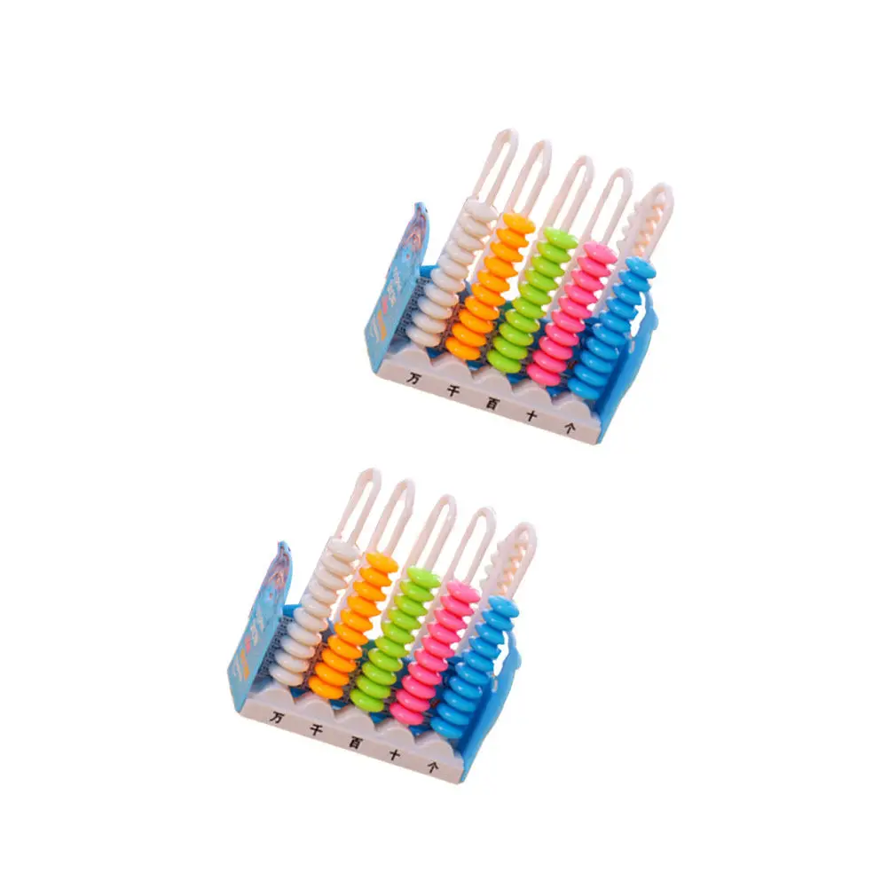 2Pcs 어린이를위한 밝은 대화 형 주판 숫자 계산 연습 조기 수학 기술 학습 선물  소년을위한 교육 선물
