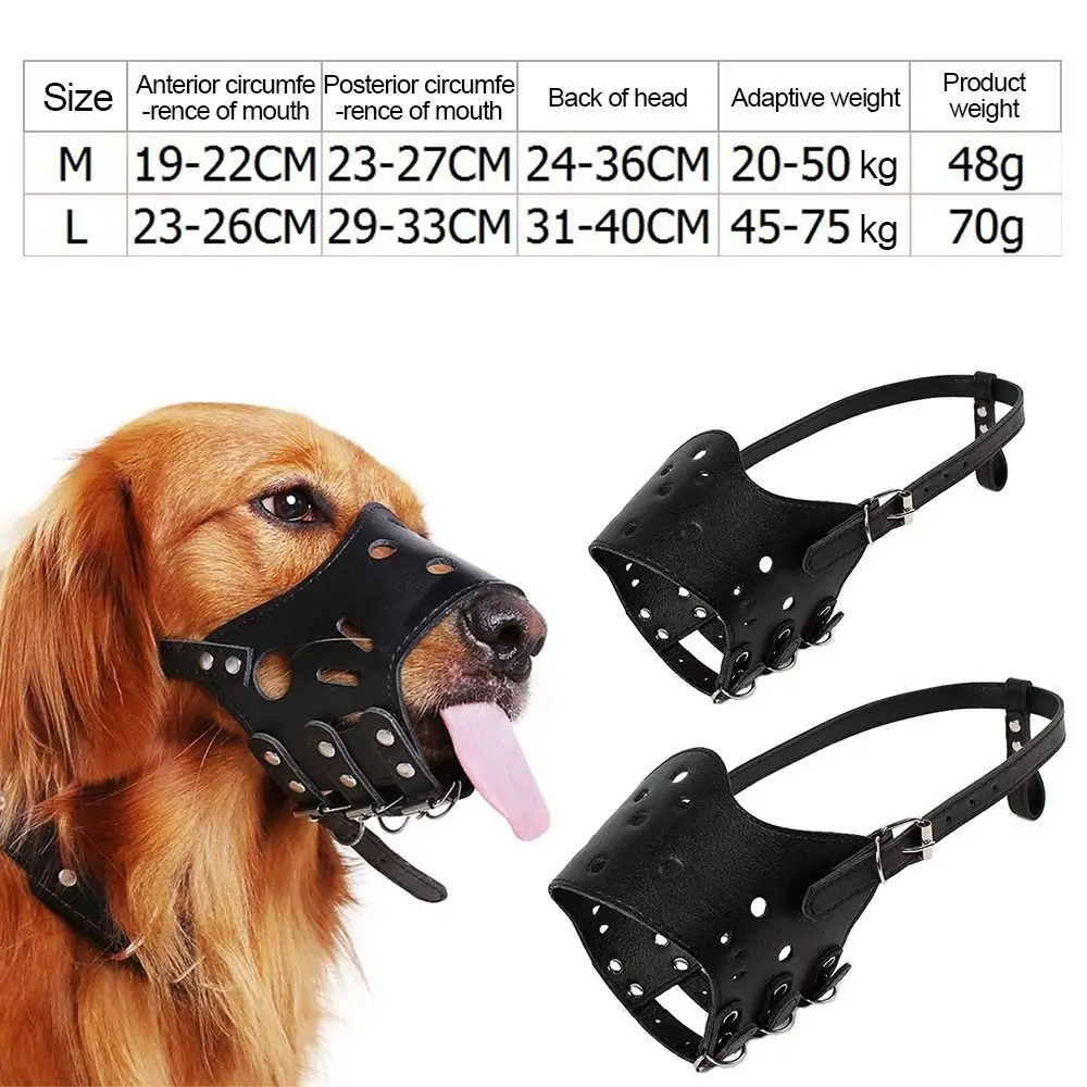 Soft Leather Muzzle for Dogs Anti-Biting Secure Adjustable and Breathable Pet Small Large Dogs Muzzle for Golden Retriever images - 6