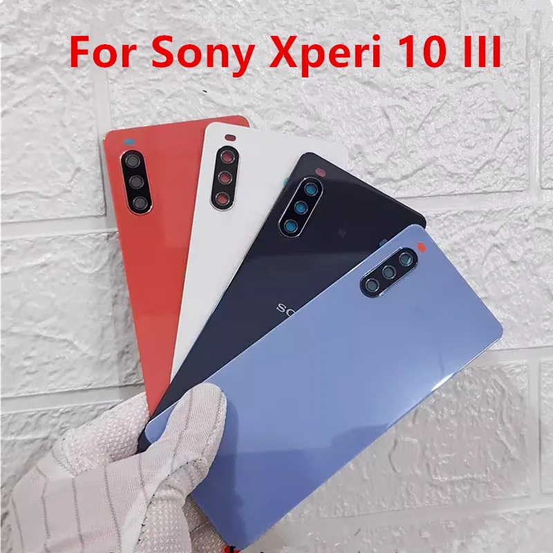 

Корпус X10III для Sony Xperia 10 III 6,0 дюйма, стеклянная крышка аккумулятора, задняя крышка, ремонт, замена двери, задний корпус + объектив камеры с логотипом
