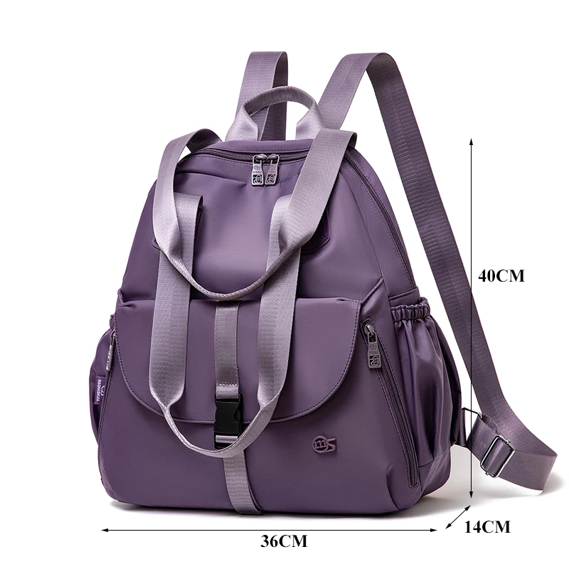 Stylish Commuter Backpack Women Waterproof Nylon Backpacks Ladies Daypack Large School Bag for Girl Lightweight Travel Knapsack - 5