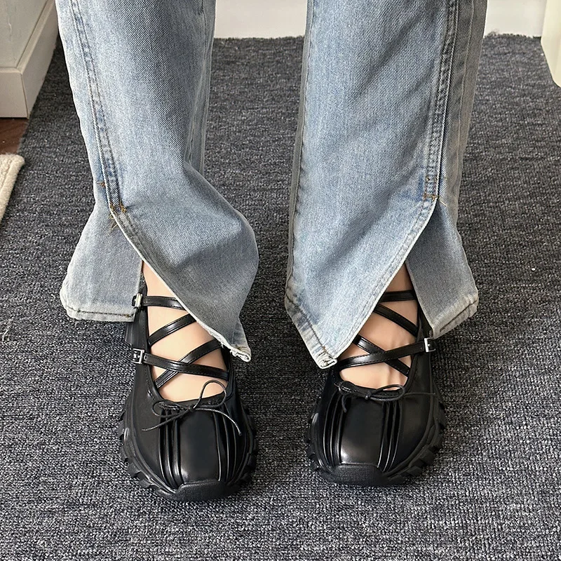 Women Shoes Women Sneakers Women Flats Casual Shoes Autumn Women Sports Shoes Shallow Butterfly-knot Platform Sneakers Casual Flats Outdoor Mary Jane Shoe