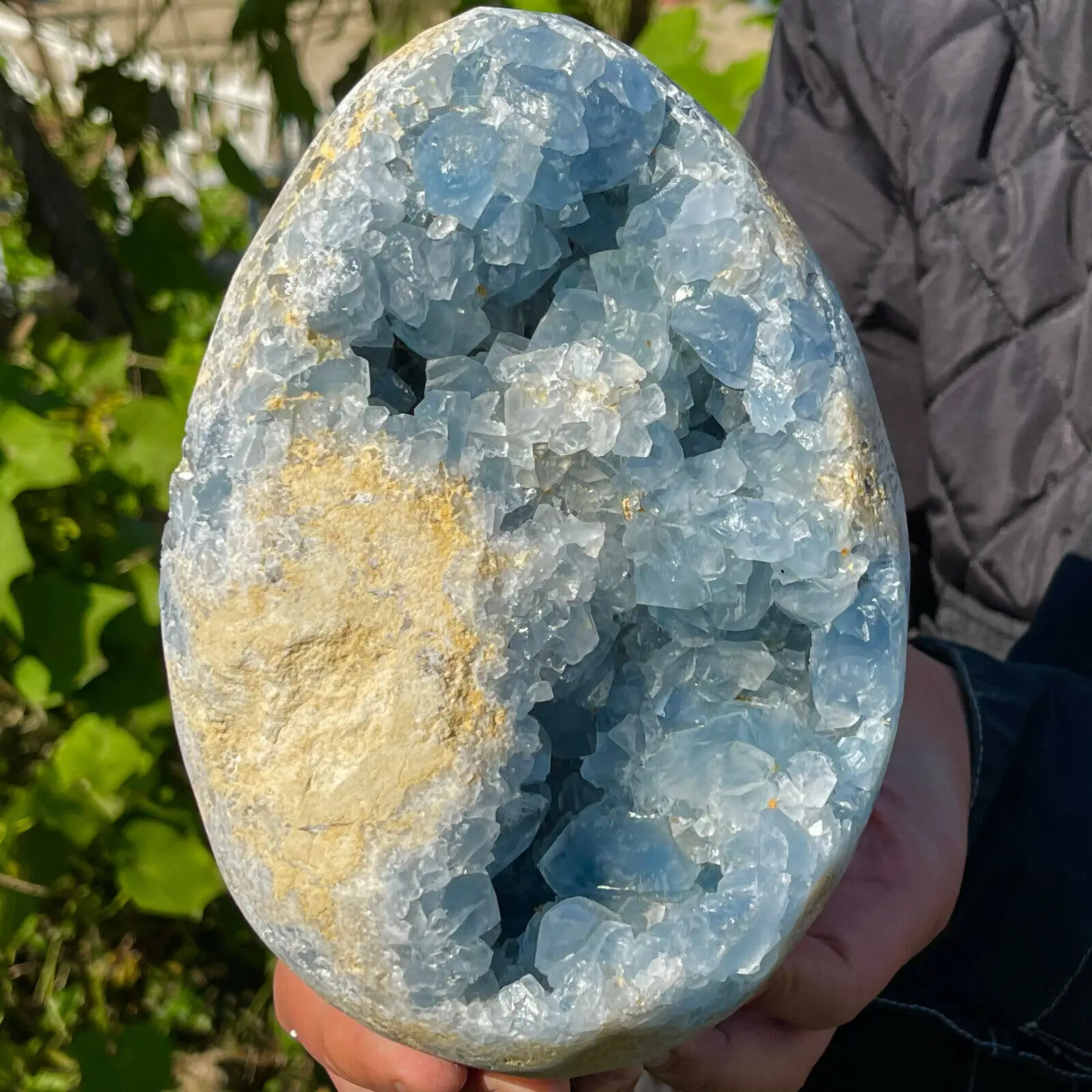 Natural Rough Blue Celestite Geode Raw Quartz Crystal Cluster Specimens 2