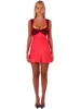 Mozision Patchwork Sleeveless Sexy Mini Dress For Women Robe Satin Strapless Backless Lace-up High Waist A-line Club Dress 6