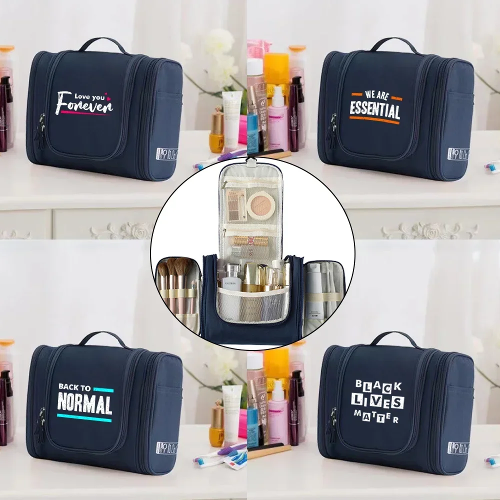 Travel Toiletry Kits Organizer Bags Women Hanging Cosmetic Bag Hanging Washing Travel Makeup Storage Bags Phrase Pattern the north face nj1dn87c women s phrase down parka