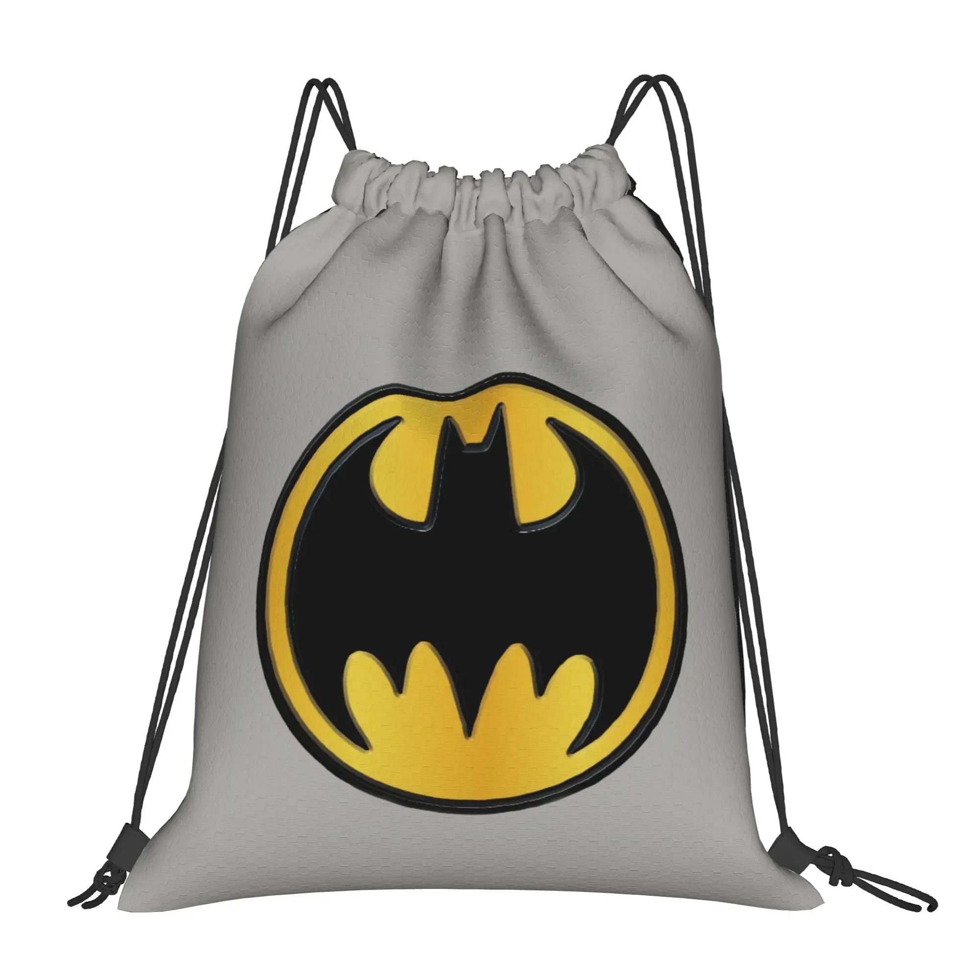 Iconic Batman Logo Drawstring Backpack - Water-Resistant Gym and Travel Sackpack