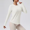 Women's Round Neck Fitness Yoga Clothes Gym Exercise Long Sleeved Tops Pilates Yoga Long Sleeved Tops