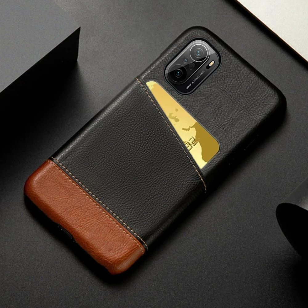 For Xiaomi Poco F3 Case Card Slot Holder Mixed Splice PU Leather Cover 2021  Pocof3 f 3 Slim PC Phone Coque Funda PocoF3