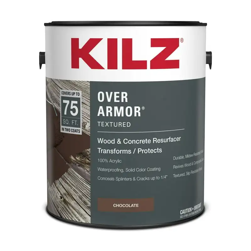 

Armor Wood & Concrete Resurfacer, Exterior, Textured, Chocolate Brown, 1 Gallon