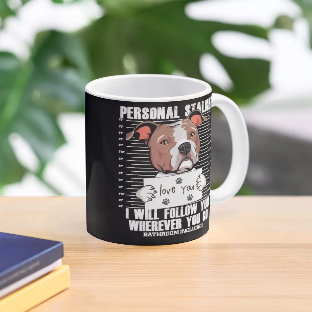 

Funny American Staffordshire Terrier Dog Cartoon Coffee Mug Tea Cups Beautiful Teas Cups Free Shipping Mug