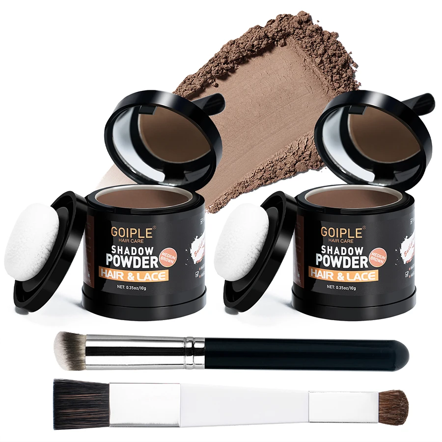 Hairline Shadow Powder for Eyebrows Beard Line Quick Cover Grey Hair Root Cover Up Concealer for Lace Wig Forehead Makeup