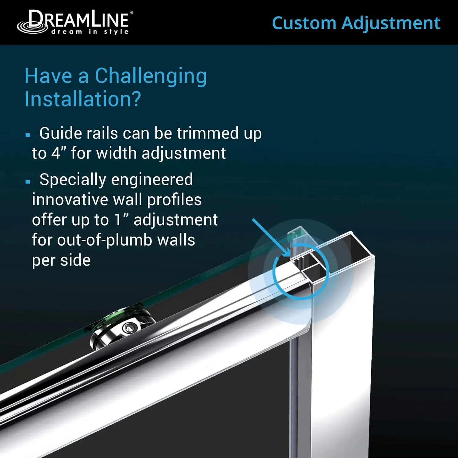 Semi Frameless Sliding Shower Door Clear Glass Brushed Nickel matching handle Sliding Shower Door panel