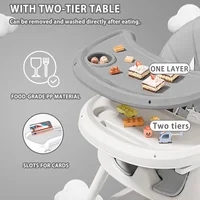 Foldable Baby High Chair 6 Months Plus with Toy Rack