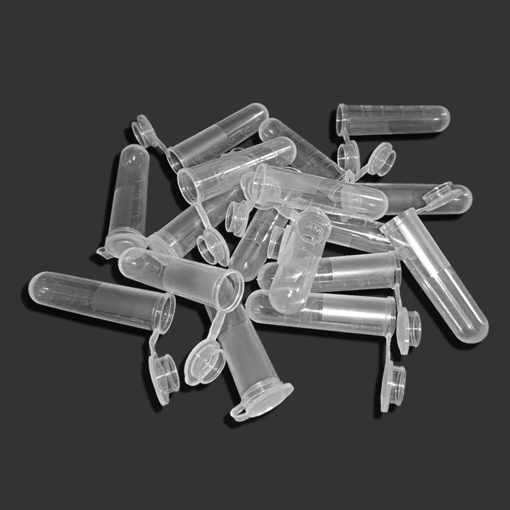 300Pcs 5ML Laboratory Sample Screw Round Bottom Plastic Test Tube Ep Tube with Scale Screw Cap Centrifuge