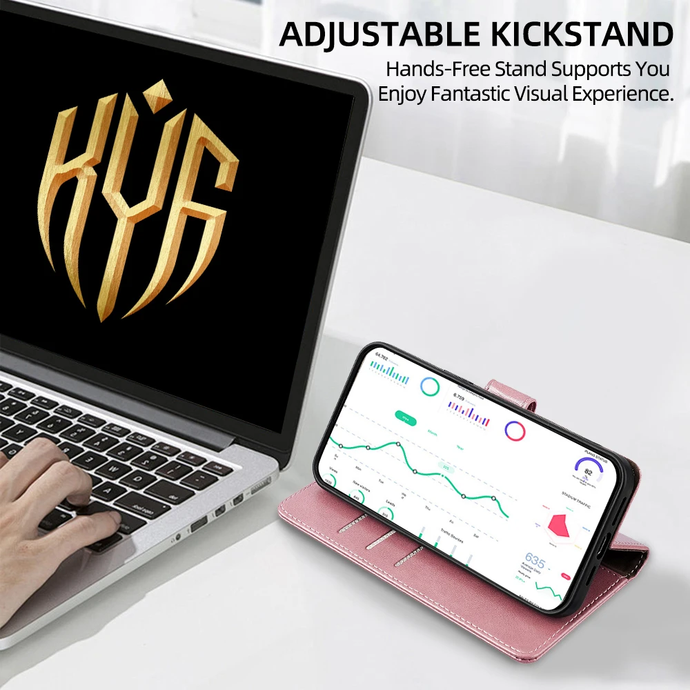Sleek Business RFID Wallet Phone Case with Magnetic Buckle and Card Slots Holster