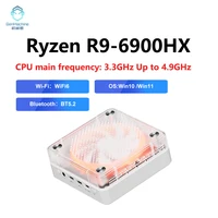 Genmachine R5 6600H R7 6800H R9 6900HX Mini PC Win11 WiFi 6 Gaming PC AMD CPU Supprot DDR5 4800MHz Ram Display Computer 4K 1