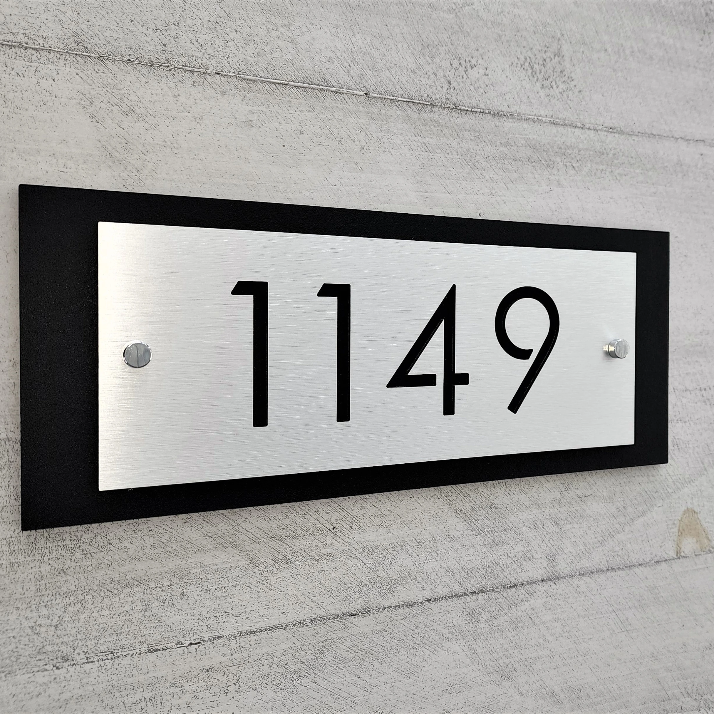 Modern house numbers House number sign Address plaque Metal Art Brushed Metal Panel Housewarming Gift Name Plaque Customization house number signs house numbers