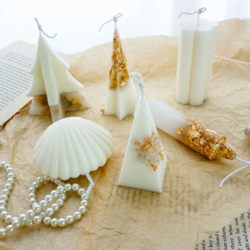 1pcs Candle Gold Foil INS hot for Candle Molds Silicone Mold Aromatherapy Soap Mould using For Candle Making Decoration