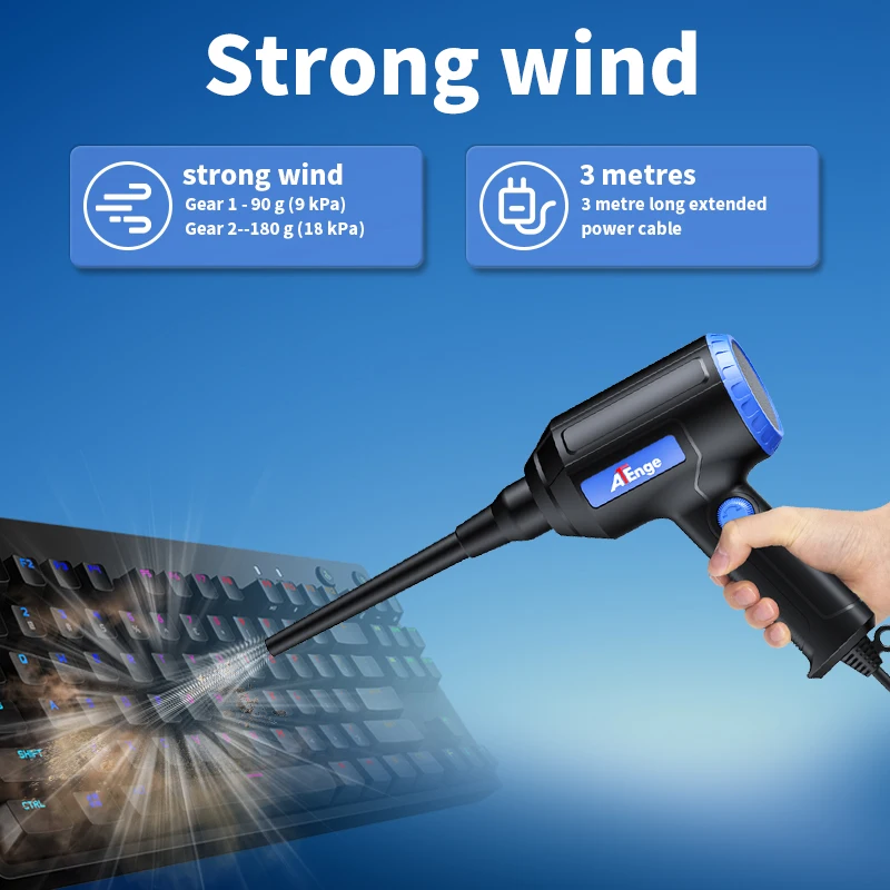 500w Electric Compressed Air Duster Powerful Air Blower Cleaner Portable Duster Blower For Computer Keyboard Cleaning Sofa Pet