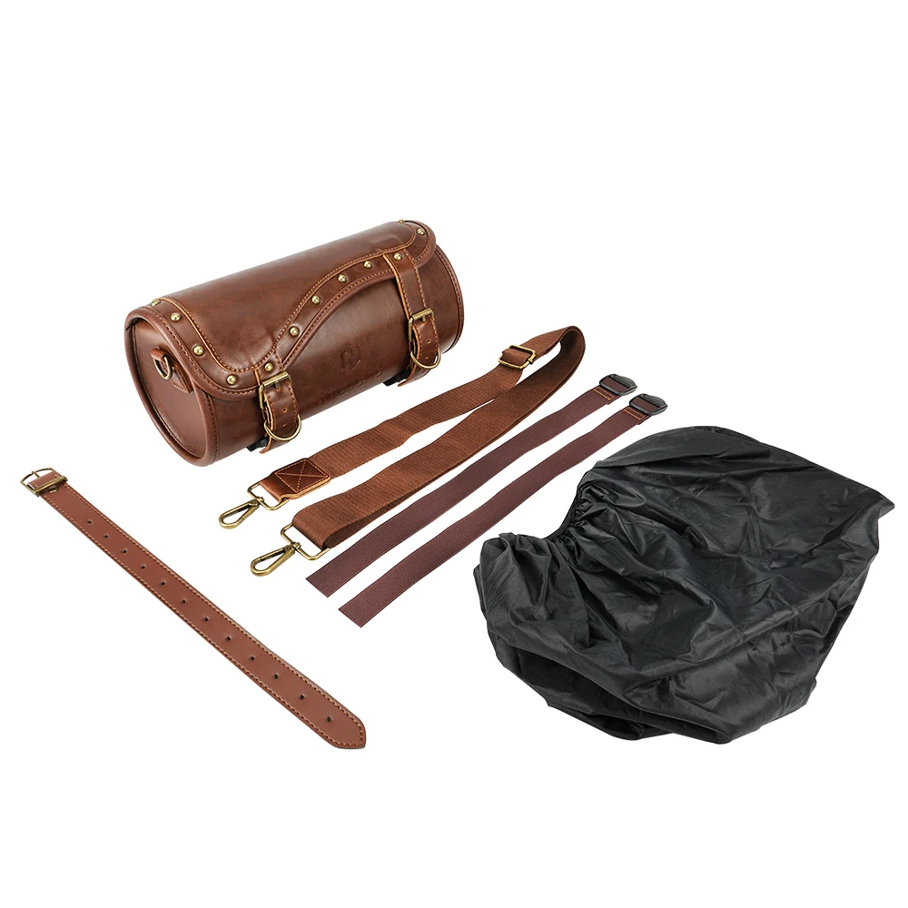 Motorrad-Lenkertasche, Vintage, wasserdicht, universell, Moto-Werkzeugaufbewahrung, Vorderradgabeltasche für Harley Sportster, Kawasaki, KTM 390 ADV – Detail 9