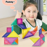 1Set Creative Children 3D Magnetic Tangram Toys Baby Early Learning Funny DIY Puzzle Block Toys Kids Fun Holiday Birthday Gifts 2