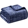 Cozy 3D Jacquard Navy Blue Fleece Throw Blanket 50x60 Perfect for Living Room Sofa Bedroom Lounge or Outdoor Relaxation Soft Wa 1