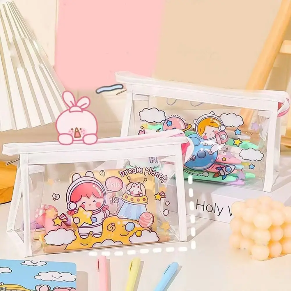 

Вместительные водонепроницаемые косметички для макияжа в Корейском стиле, пенал, сумочка для канцелярских принадлежностей, настольные мешки для хранения, пенал