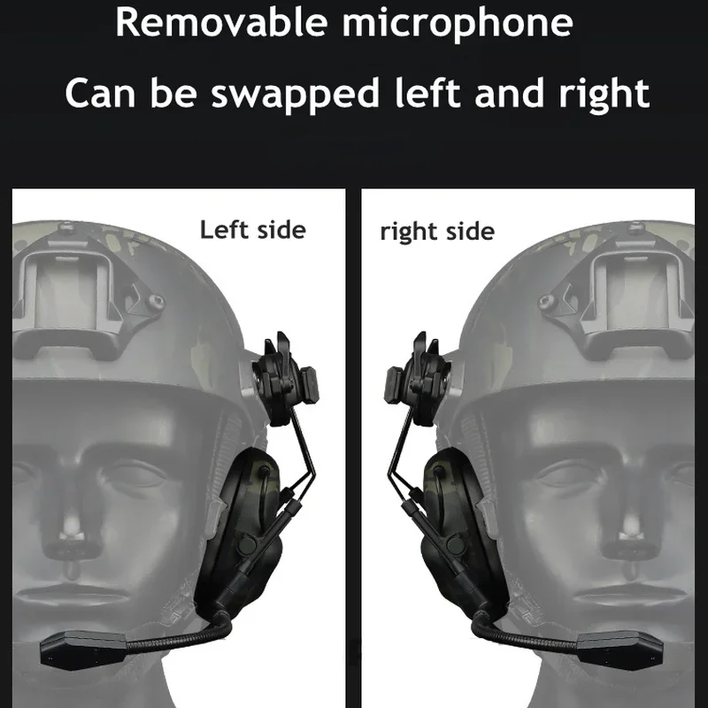 Tactical Headset Wireless Headphones Noise Cancelling Headphones Airsoft Communication Headset For 19-21 Mm Helmet Rails