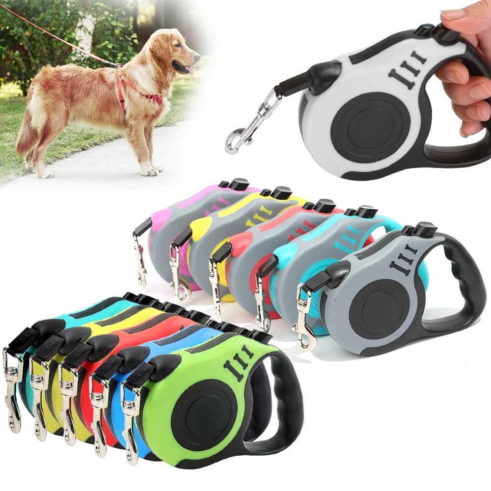 Dog Leash 3m 5m Durable Leash Automatic Retractable Nylon Cat Lead Extension Puppy Walking Running Lead Roulette For Dogs