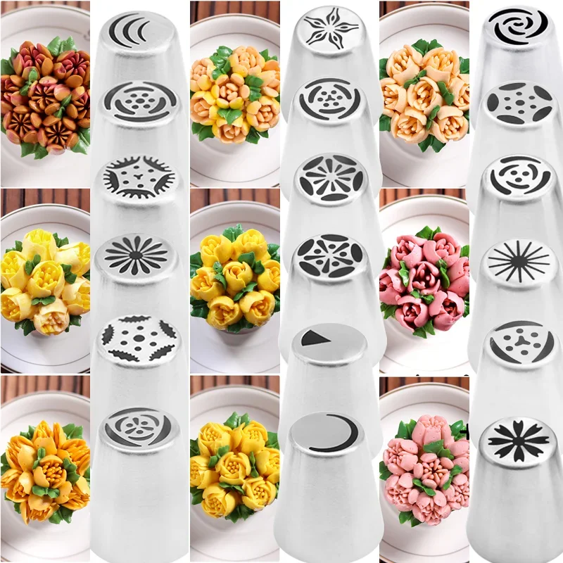 Floral Pastry Nozzles Set for Cake Decorating & Baking