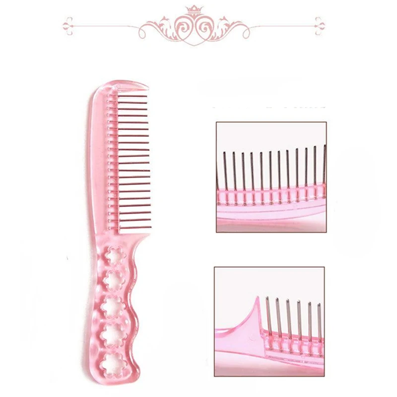 

High Quality Stainless Steel Pink Metal Tooth Wig Special Comb Steel Tooth Comb Wig Plastic Small Steel Comb For Men And Women