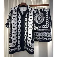 Ensembles De chemises hawaïennes pour hommes, à la mode, piste De luxe, marque célèbre, Design européen, Style De fête, 2025 1