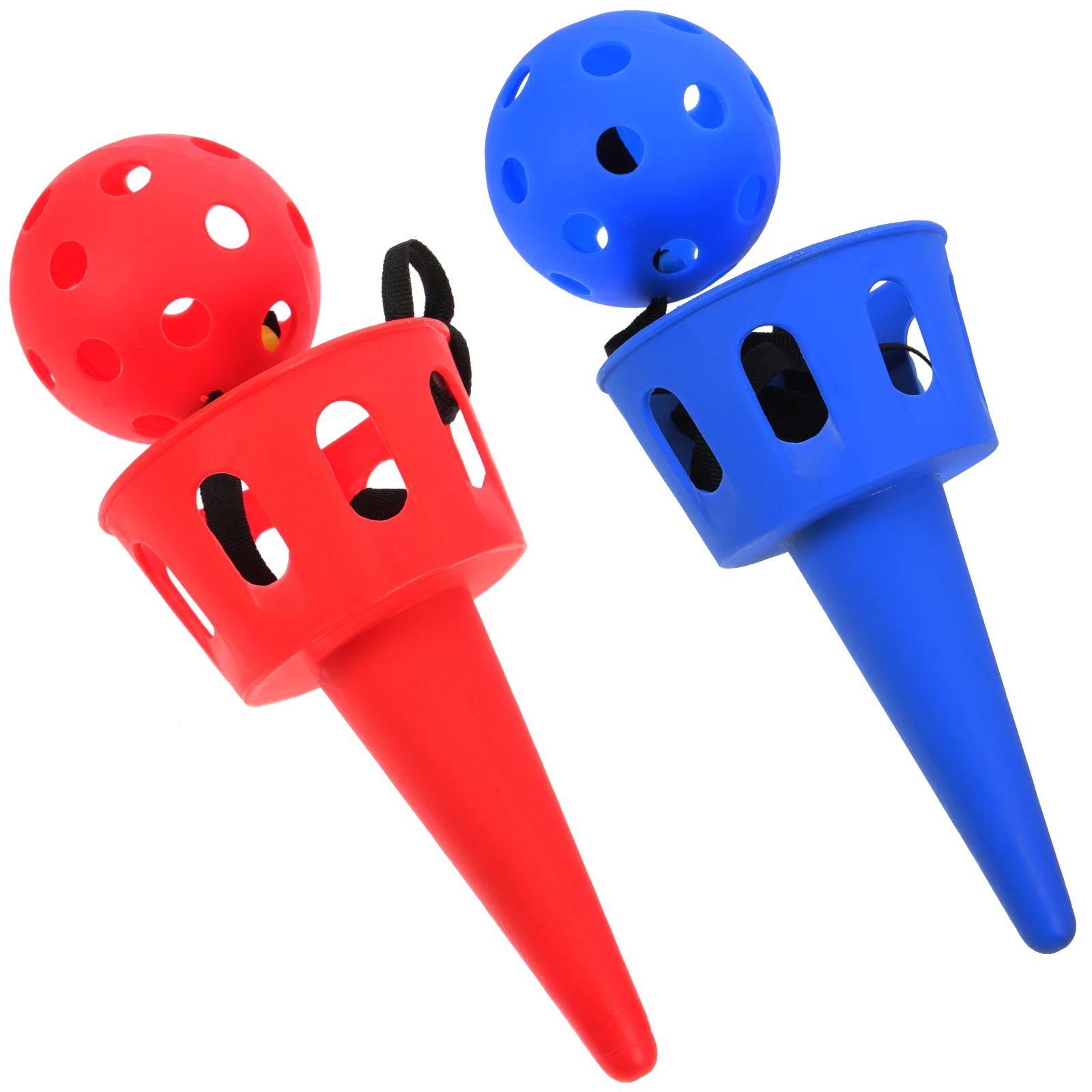 2 Sets of Scoop Ball Toys Throw Chuck Ball Toy Outdoor Activities Ball for Kids (Red and Blue) catch game 3
