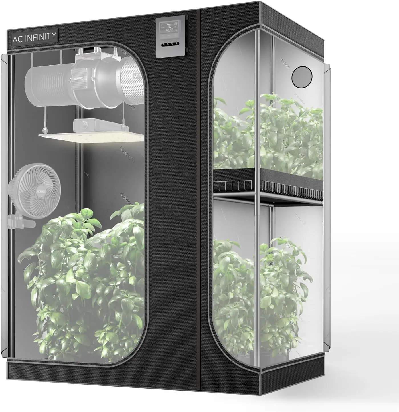 2-in-1 Advance Grow Tent, 60"x48"x80" Thickest 1 in. Poles, Highest Density 2000D Diamond Mylar Canvas