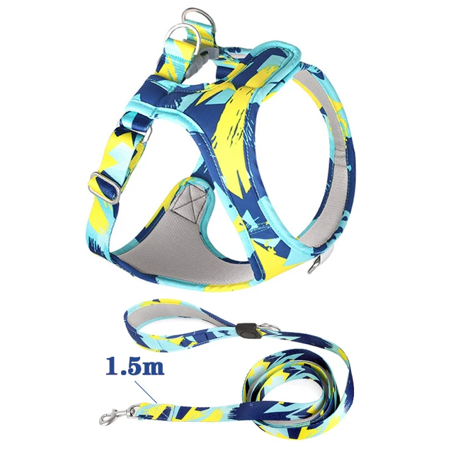 thumbnail image 1 of Nuevo arnés para perros y gatos, chaleco ajustable, correa para caminar, collar para cachorros, arnés de malla de poliéster para perros pequeños, medianos y gatos, 1 of 5