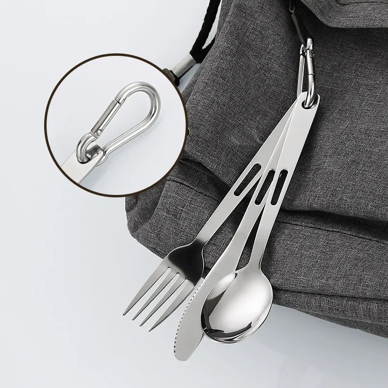 Tableware Outdoor Household Frosted Knife and Fork Spoon Chopsticks Travel Camping Portable Knife and Fork Set Stainless Steel
